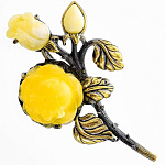 0058492/2241.4 Брошь Розочка Букет (коньячный)