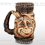 0028327 Сувенир глин/изд ОБЕЗЬЯНА-БОКАЛ в ассортименте h=16см