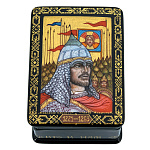 0042409 Лаковая миниатюра Шкатулка "Александр Невский" 08*06 см 140,1