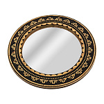 200522 Береста ЗЕРКАЛЬЦЕ КРУГЛОЕ ЦВЕТЫ сувенирное