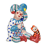 10435 Керамика Скульптура "Скоморох с котом" ок.10*12*13см