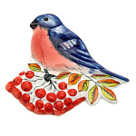 006486 Гжель МАГНИТ "СНЕГИРЬ" в цвете