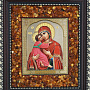 Икона янтарная "Божья Матерь Владимирская" 22х19 см, фотография 2. Интернет-магазин ЛАВКА ПОДАРКОВ