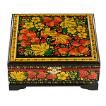 Шкатулка "Птица и клубника". Хохлома