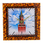 Часы настенные из янтаря "Кремль"