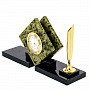 Настольный набор из натурального камня с часами "Ромб", фотография 1. Интернет-магазин ЛАВКА ПОДАРКОВ
