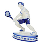 0042676/коб Гжель СКУЛЬПТУРА "Теннисист"  