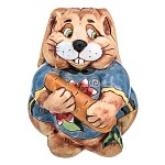  Керамика Скульптура КОПИЛКА "КРОЛИК С МОРКОВКОЙ" Символ года 2023 ок.12*13*17см