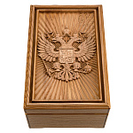 0065907-RTR-411.L Лото в резной шкатулке из ясеня "ГЕРБ РФ" 