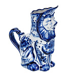 0058005 Гжель КУВШИН ЛЕВ  в коб