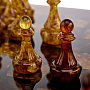 Шахматы с инкрустацией и фигурами из янтаря 37х37 см, фотография 6. Интернет-магазин ЛАВКА ПОДАРКОВ