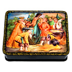 202543 ШКАТУЛКА с росписью "КОНЕК-ГОРБУНОК" 13*10*3,5 см 