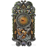 0016712/50*26см Нат. дерево ЧАСЫ-ПАННО "ВОДОЛЕЙ" краски,  бук