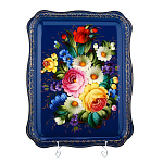 Поднос сувенирный с ручной росписью "Цветы" 45х35 см