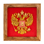 Панно из янтаря "Герб РФ" 23х23 см
