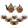 Чайный сервиз на 6 персон "Рябинушка". Хохлома, фотография 1. Интернет-магазин ЛАВКА ПОДАРКОВ