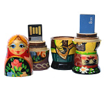 15952-8Gb/Бол Сувенир ФЛЕШКА"Матрешка"Большая на 8Gb в ассортименте (с росписью)