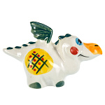 0072157 Фарфор Скльптура ДРАКОН зелен h 5 см