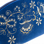 Косметичка бархатная "Цветы". Темно-синяя с золотой вышивкой, фотография 4. Интернет-магазин ЛАВКА ПОДАРКОВ