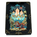 0076794 Лаковая миниатюра Шкатулка "Град Китеж" 13*09 см 42,