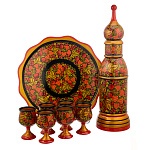 Питейный набор на 6 персон "Ягоды". Хохлома