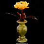 Сувенир "Цветок в вазе" (янтарь, оникс), фотография 1. Интернет-магазин ЛАВКА ПОДАРКОВ