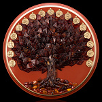 0057433-НП  ПАННО "Деньги к деньгам" янтарное с монетами д=35