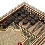 Нарды-шашки с инкрустацией и янтарными фишками "Восточные" 50х25 см, фотография 4. Интернет-магазин ЛАВКА ПОДАРКОВ