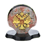 0037320/П7848  Нат.камень  визитница "ГЕРБ" креноид 100*100*90мм 500гр. 