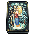 0074670 Лаковая миниатюра Шкатулка "Зимняя Сказка" 15*10 см 72