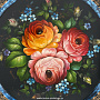 Поднос с авторской росписью "Цветы" 34х34 см, фотография 2. Интернет-магазин ЛАВКА ПОДАРКОВ