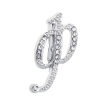 0071321/ДББКФС516896 Бижутерия БРОШЬ БУКВА"Ф" серебристая