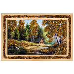 0073703-28*19см ПАННО настенное ПЕЙЗАЖ янтарная крошка (24*15см)