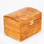 0032997 Нат.дерево Кап ШКАТУЛКА СУНДУЧОК 110*80*80мм Карельская береза