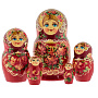 Матрешка "Цветы" 5 мест, фотография 1. Интернет-магазин ЛАВКА ПОДАРКОВ
