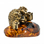 Статуэтка с янтарем "Семья ежей", фотография 1. Интернет-магазин ЛАВКА ПОДАРКОВ