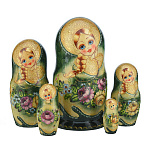 201156 Матрешка  ЦВЕТОЧНЫЕ, 5 мест 18 см 