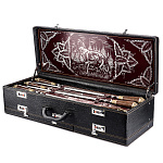 0050443/СЕРЕБРО  Набор для пикника  "Подарочный ЛЮКС" арт.043(к)