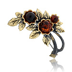 0049752/2016.4 Брошь Веточка Вишня (коньячный)