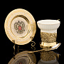 Чайная пара с позолотой и эмалью "Герб РФ". Златоуст, фотография 9. Интернет-магазин ЛАВКА ПОДАРКОВ