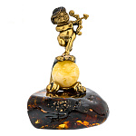 300656-Сувенир из Янтаря Знак Зодиака "СТРЕЛЕЦ"(бронза+янтарь)