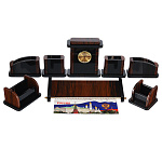 0061594 Натуральный камень Настольный набор "Деловой-2" , обсидиан