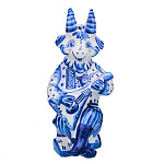 Статуэтка фарфоровая с росписью "Козел". Гжель