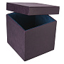 Подарочная упаковка из экокожи фиолетовая 16х16х16 см, фотография 2. Интернет-магазин ЛАВКА ПОДАРКОВ