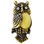 0051003/515.4 Брошь Совушка на ветке (белый)