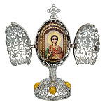 200065/РС-0739-09 Традиции ФАБЕРЖЕ Сувенир ЯЙЦО-ШКАТУЛКА РЕЗНОЕ ПАНТЕЛЕЙМОН 