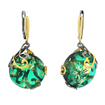 0068196/11,28г Серебро 925* СЕРЬГИ  вст.Янтарь/позолота/родий