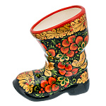 0074053 Хохлома  статуэтка "САПОГ"   керамика клубника