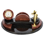 200395/0001-КОНЬ  Нат.камень Письменный прибор  250*120*90 ЗМЕЕВИК