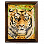Картина янтарная "Тигр" 41 х 51см, фотография 1. Интернет-магазин ЛАВКА ПОДАРКОВ